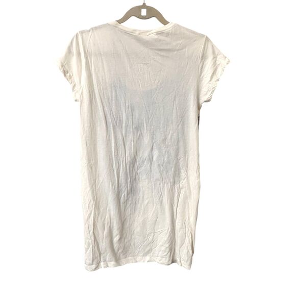 DIESEL Graphic Scoop Neck Tee White Black Large - Picture 4 of 5